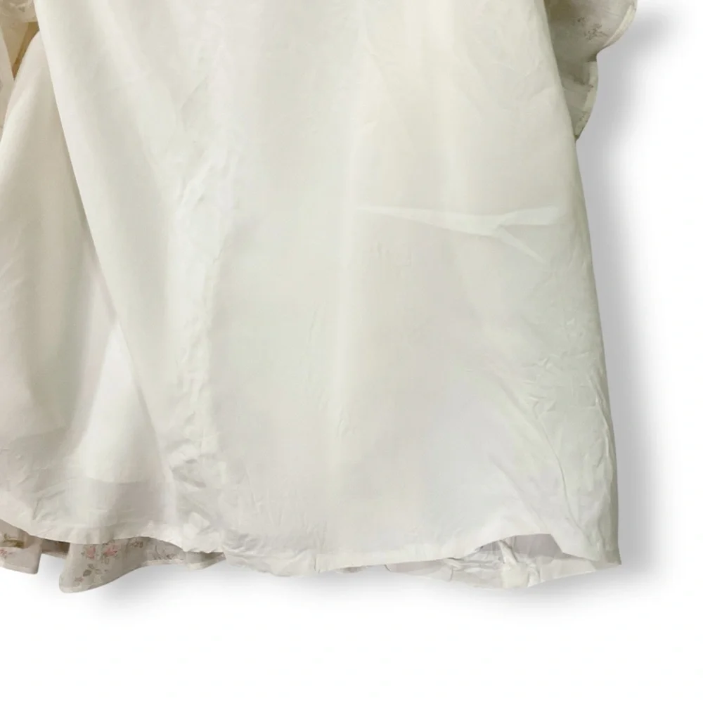 Gunne Sax Jessica Vintage Dress M Floral Chiffon Maxi Flutter Sleeve Cottagecore - Picture 12 of 15